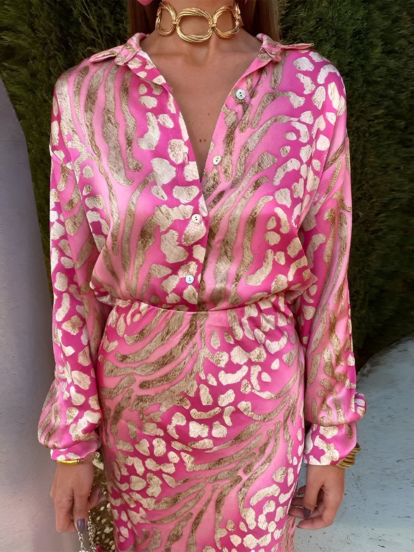 Mei | Élégante Robe Chemise en Satin