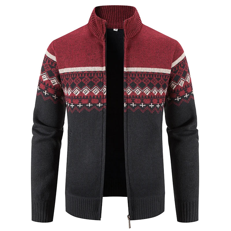 Howard™ – Cardigan zippé en tricot nordique