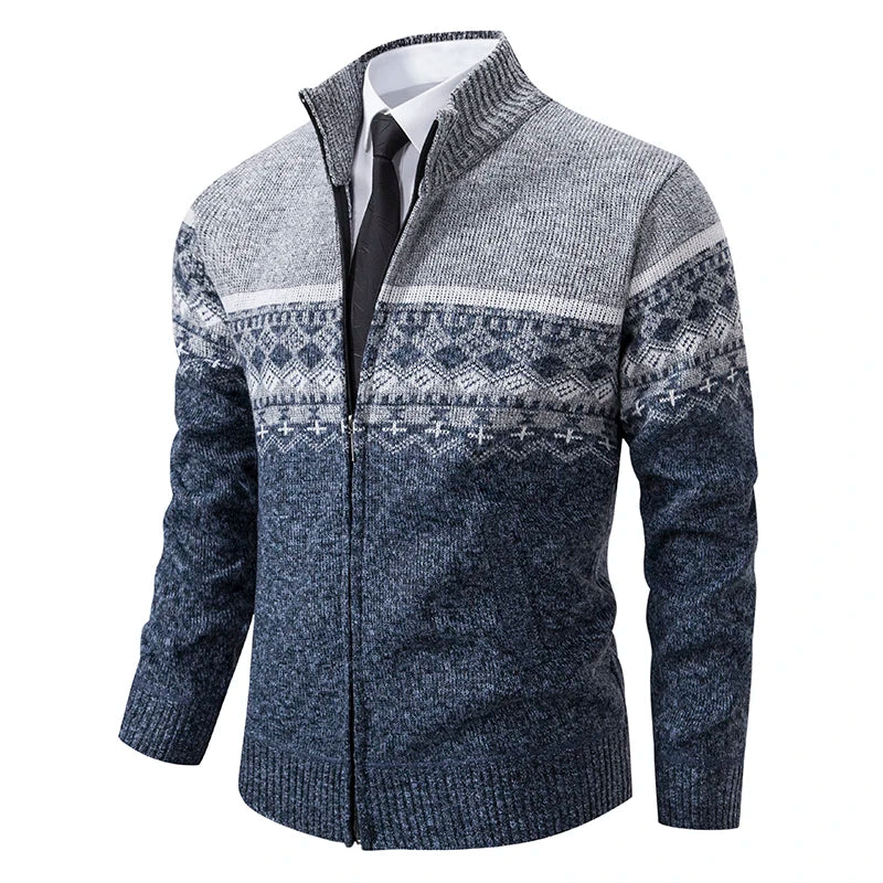 Howard™ – Cardigan zippé en tricot nordique