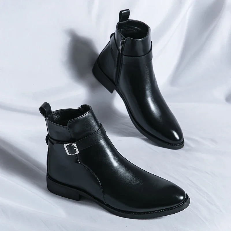 Bottines Chelsea en cuir véritable Sergio