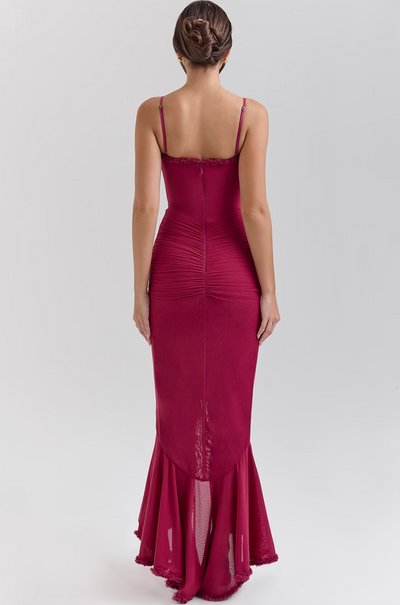Alicia - Maxi-robe avec volants et fentes