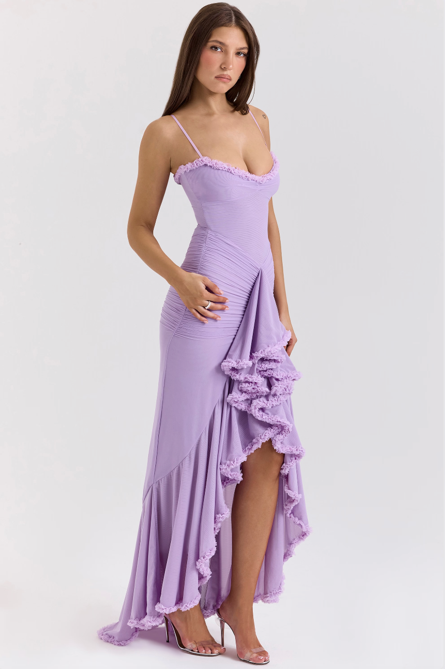 Alicia - Maxi-robe avec volants et fentes