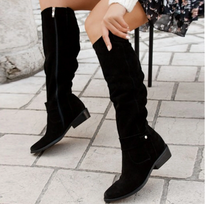 Bottes en Suède Détendues Hautes