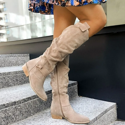 Bottes en Suède Détendues Hautes