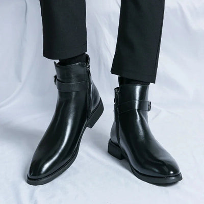 Bottines Chelsea en cuir véritable Sergio
