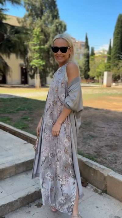 Leticia | Élégante robe longue avec châle assorti