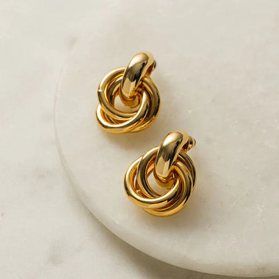 Boucles d'oreilles en forme de déclaration entrelacées | Or