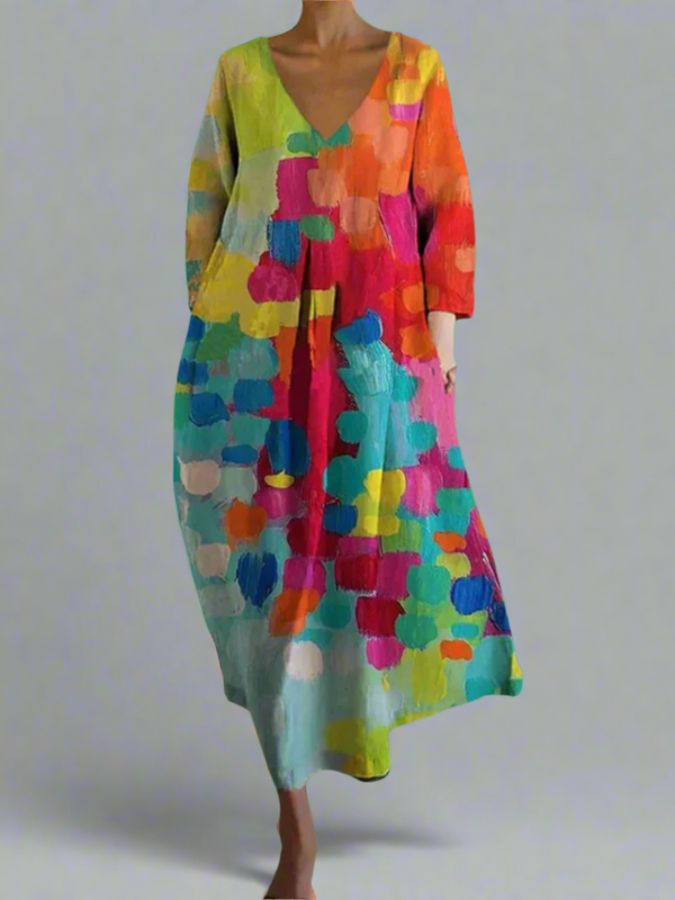 Leticia - Robe V-cou Colorée