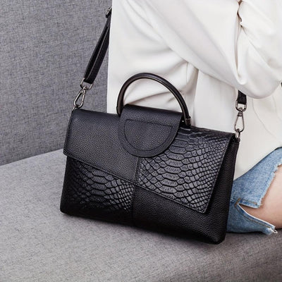 Cassandra | Sac à Main avec Motif Cuir de Crocodile Opulent