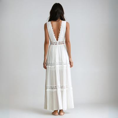 BIANCA™ | ROBE LONGUE AVEC BRODERIES EN DENTELLE