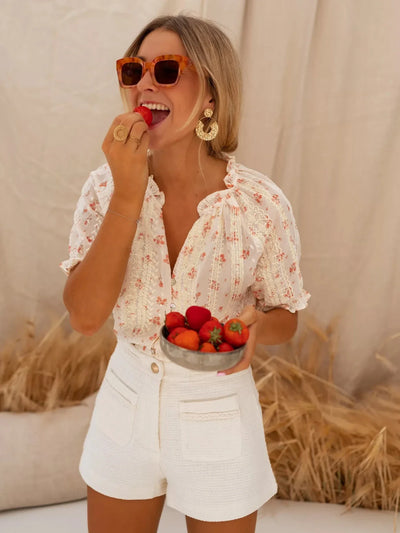 ELINA™ | LA BLOUSE FLEURIE