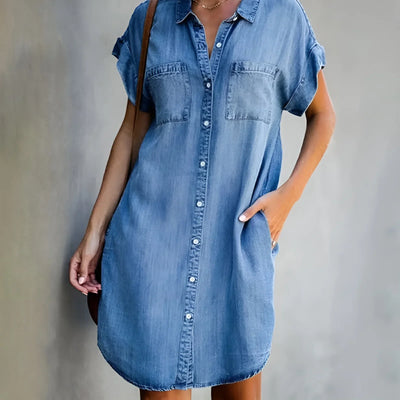 Bruna™ | Robe Chemise Relaxed avec Fermeture à Boutons
