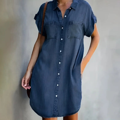 Bruna™ | Robe Chemise Relaxed avec Fermeture à Boutons