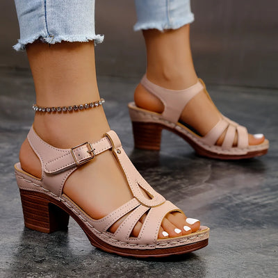 Elisa | Sandales orthopédiques à la mode avec semelle épaisse