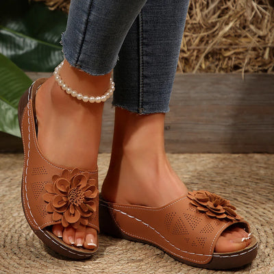 Florelle | Mules Comfort Plus avec Fleur 3D et Semelle Ultra-Légère