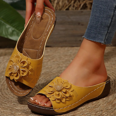 Florelle | Mules Comfort Plus avec Fleur 3D et Semelle Ultra-Légère