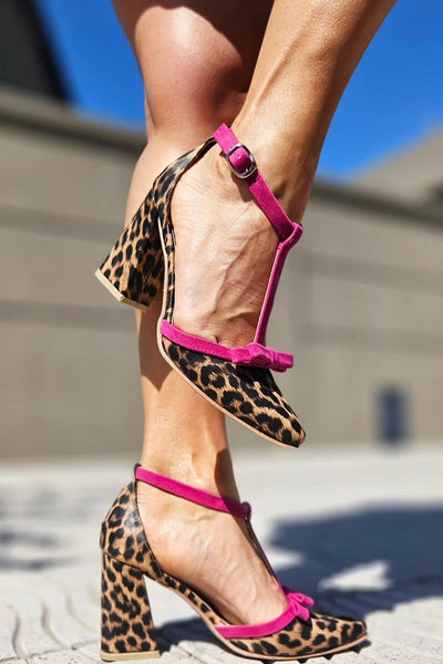 Beauu™ | Sandales à imprimé léopard vert et détails colorés