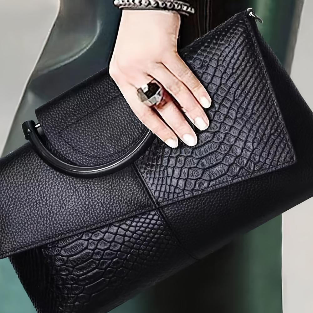 Cassandra | Sac à Main avec Motif Cuir de Crocodile Opulent