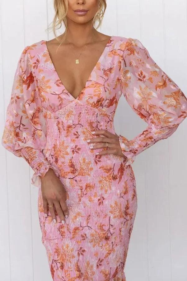 Melissa - Robe midi avec volants floraux
