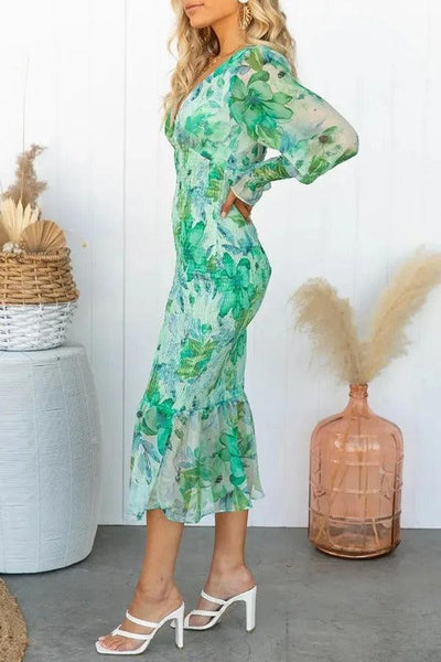 Melissa - Robe midi avec volants floraux