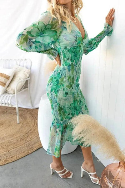Melissa - Robe midi avec volants floraux