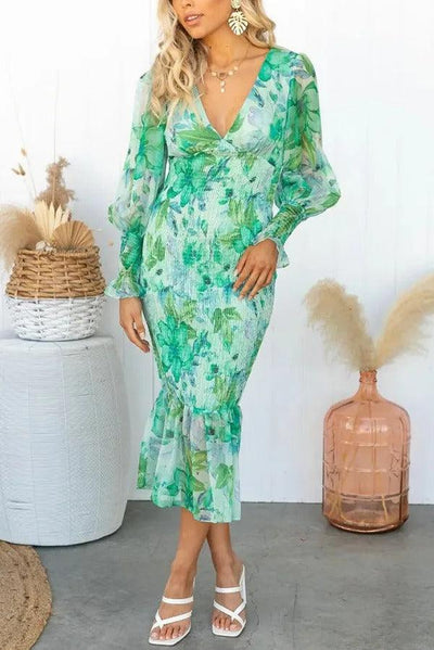Melissa - Robe midi avec volants floraux