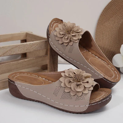 Florelle | Mules Comfort Plus avec Fleur 3D et Semelle Ultra-Légère
