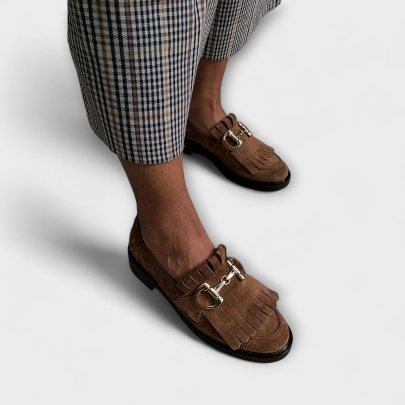 Fleur – Mocassin marron avec bout rond