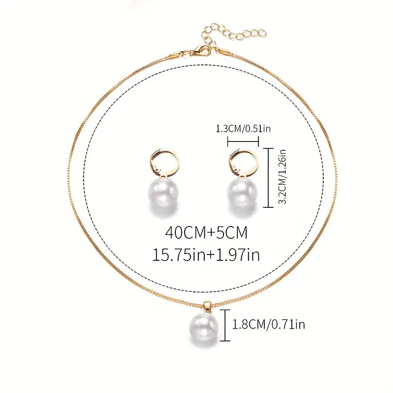 Ensemble de bijoux Golden Grace Pearl | Or