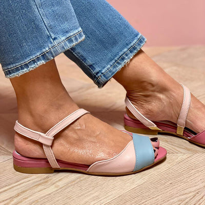 Roselina | Sandales asymétriques Rosane en style color-block