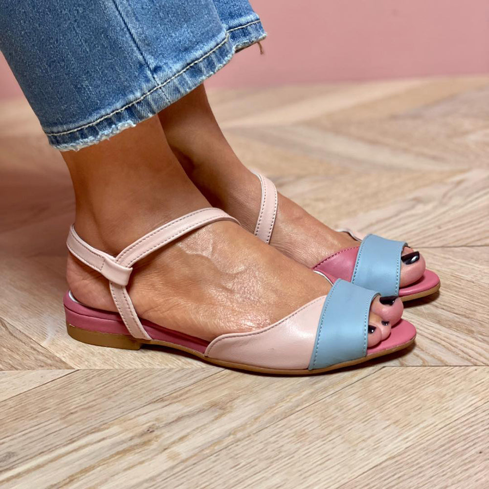 Roselina | Sandales asymétriques Rosane en style color-block