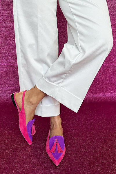 Quelia – Slingbacks à bout pointu avec des franges