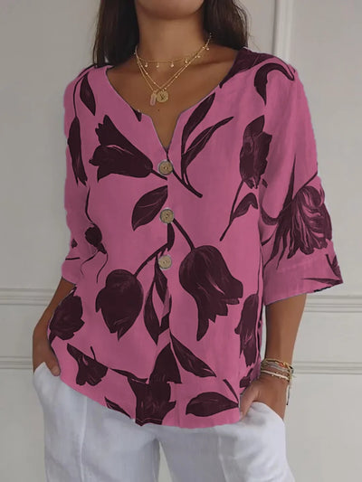 Delphine - Blouse Fleurie Élégante