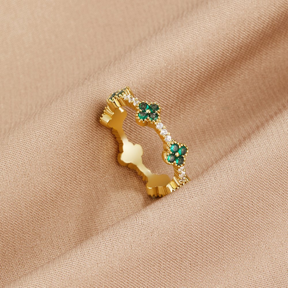 Chance - Bague en cristal Trèfle