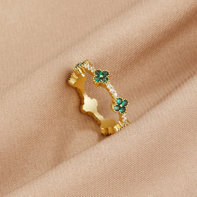 Chance - Bague en cristal Trèfle