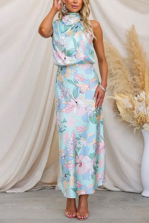 Georgia™ | Robe Maxi Satin Imprimé