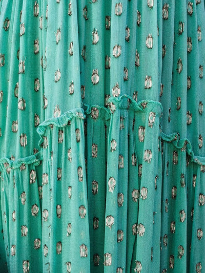 Evi™ Robe Maxi Verte Avec Décolleté En V Et Imprimé Estival Ibiza