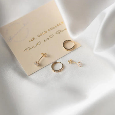 Boucles d'oreilles avec pierres Larmes de Lune | Or