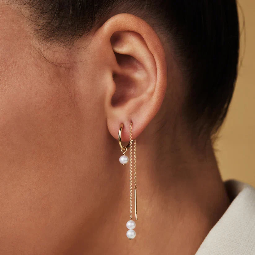 Boucles d'oreilles créoles avec des cristaux | Or