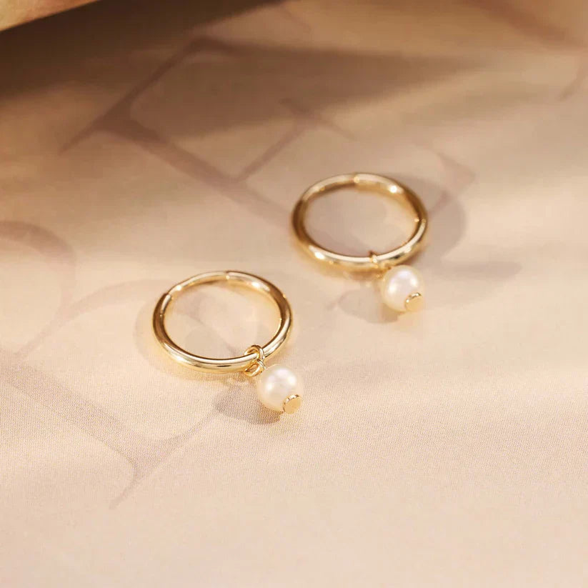 Boucles d'oreilles créoles avec des cristaux | Or