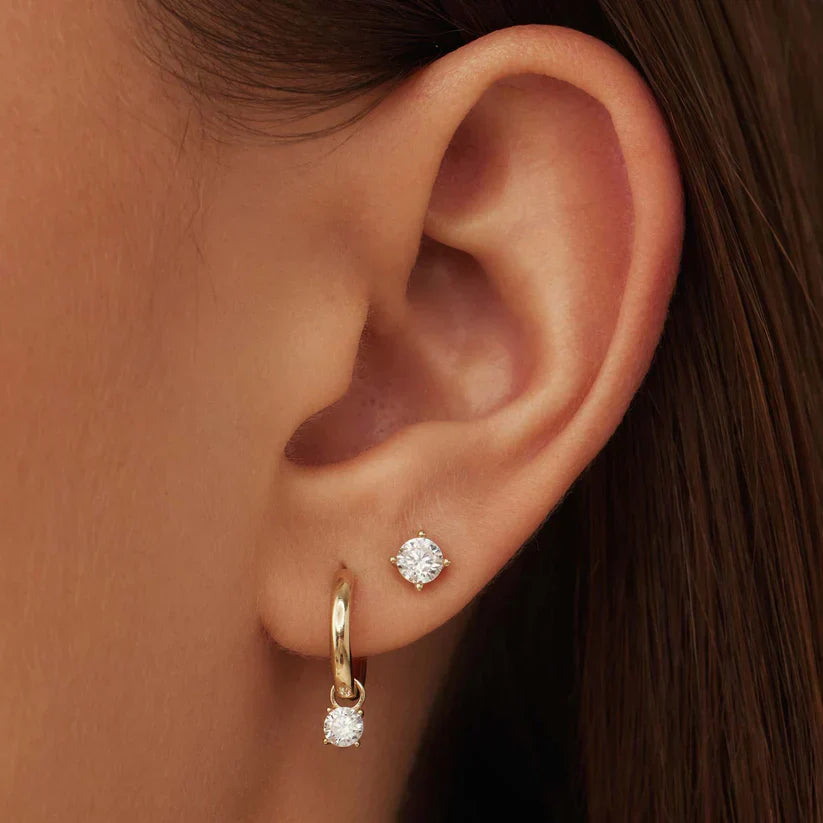 Boucles d'oreilles avec pierres Larmes de Lune | Or