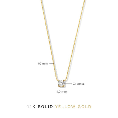 Collier avec pierre moissanite Cléa | Or