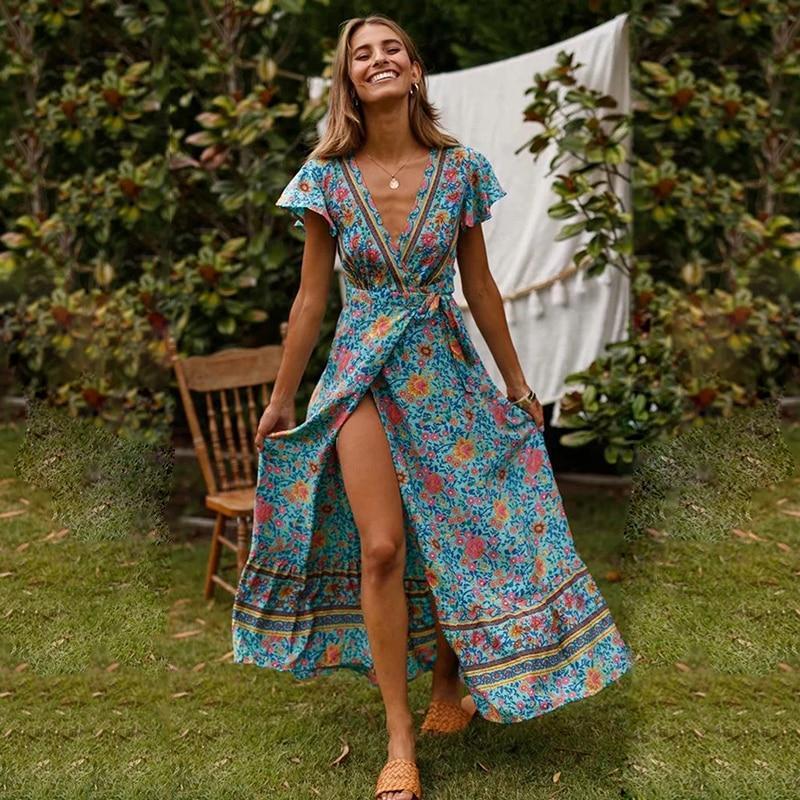 Veronica™ - Robe Maxi Avec Fente Haute