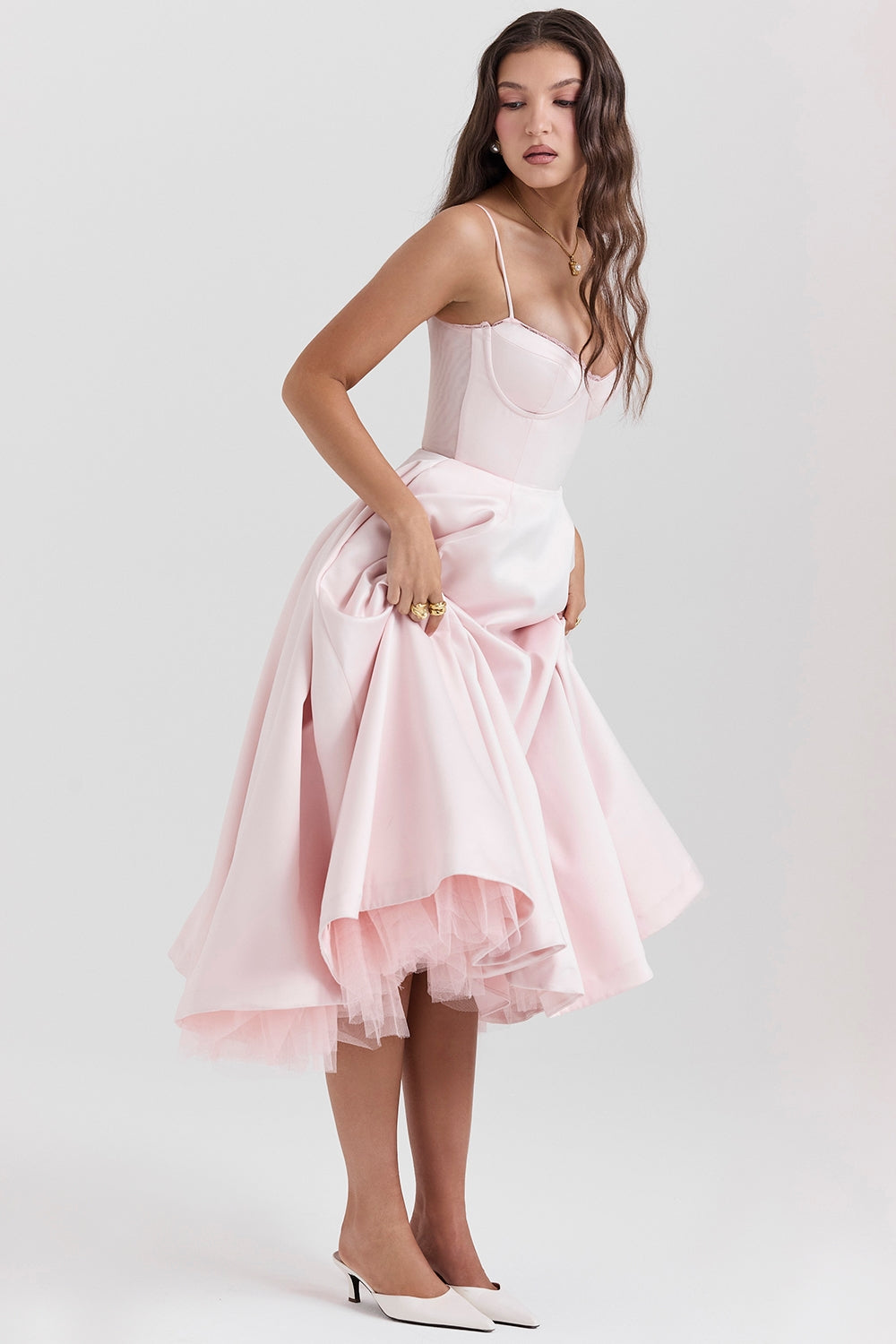 Cindy – Robe Midi en Tulle avec Charme Romantique