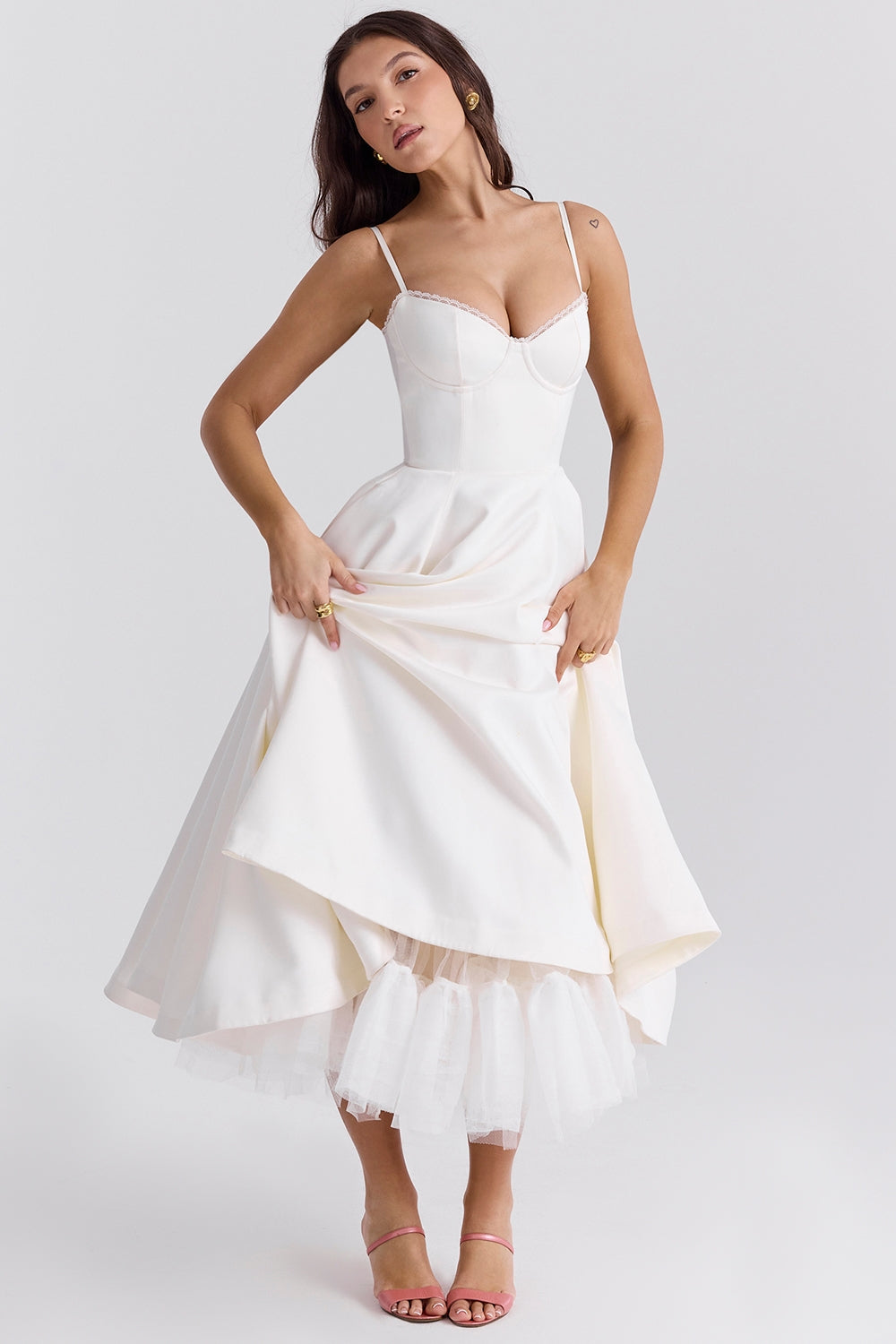 Cindy – Robe Midi en Tulle avec Charme Romantique