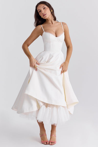 Cindy – Robe Midi en Tulle avec Charme Romantique