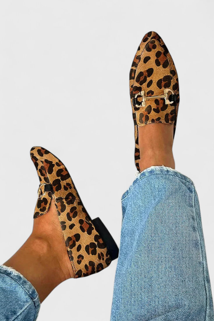 Mocassins Lluvia Élégants avec Motif Incisé et Talon Fin