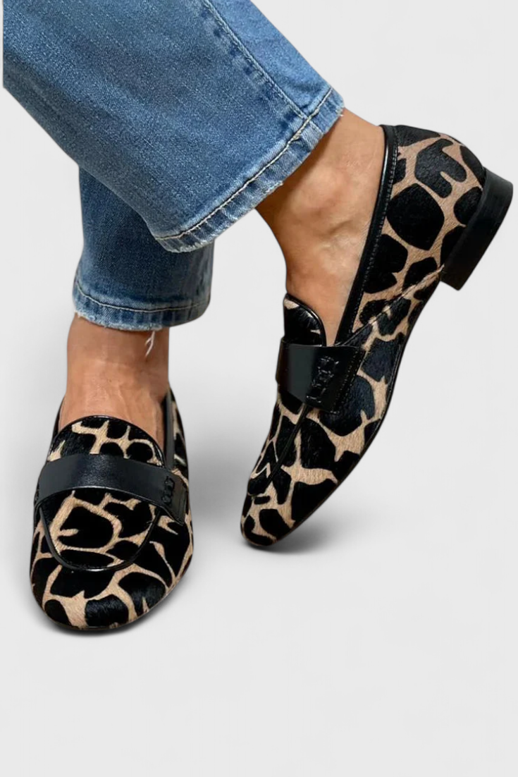 Mocassins en Cuir Annelore avec Talon Bas et Design Exclusif