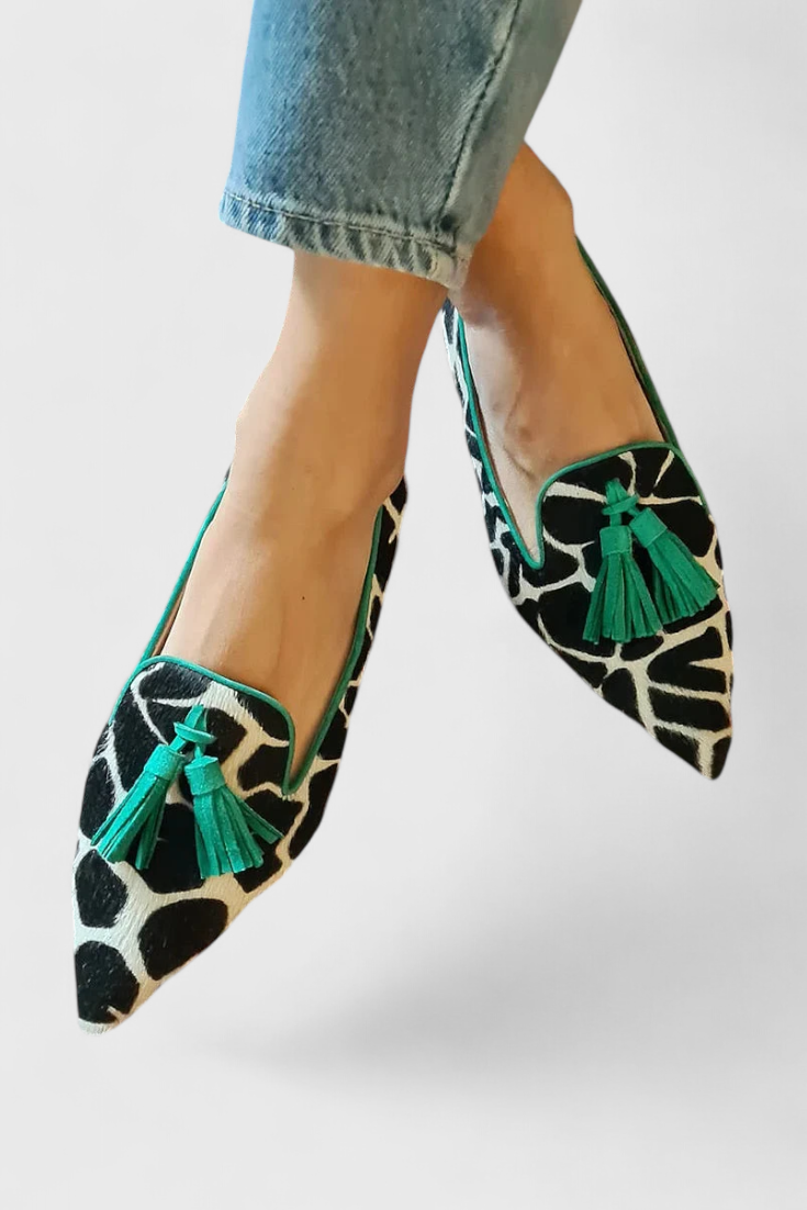Mocassins Fermina Élégants avec Bout Aiguisé et Design Bicolore