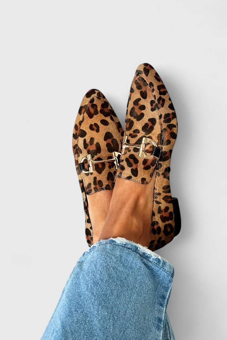 Mocassins Lluvia Élégants avec Motif Incisé et Talon Fin